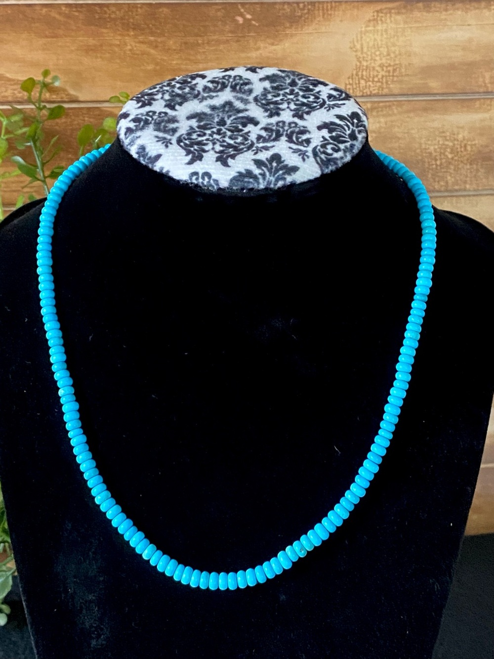 N3 Kingman Turquoise gemstone sterling silver necklace | size: 16”